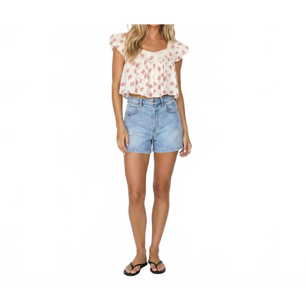 NEW BILA77 ellen floral print top in pink pearl